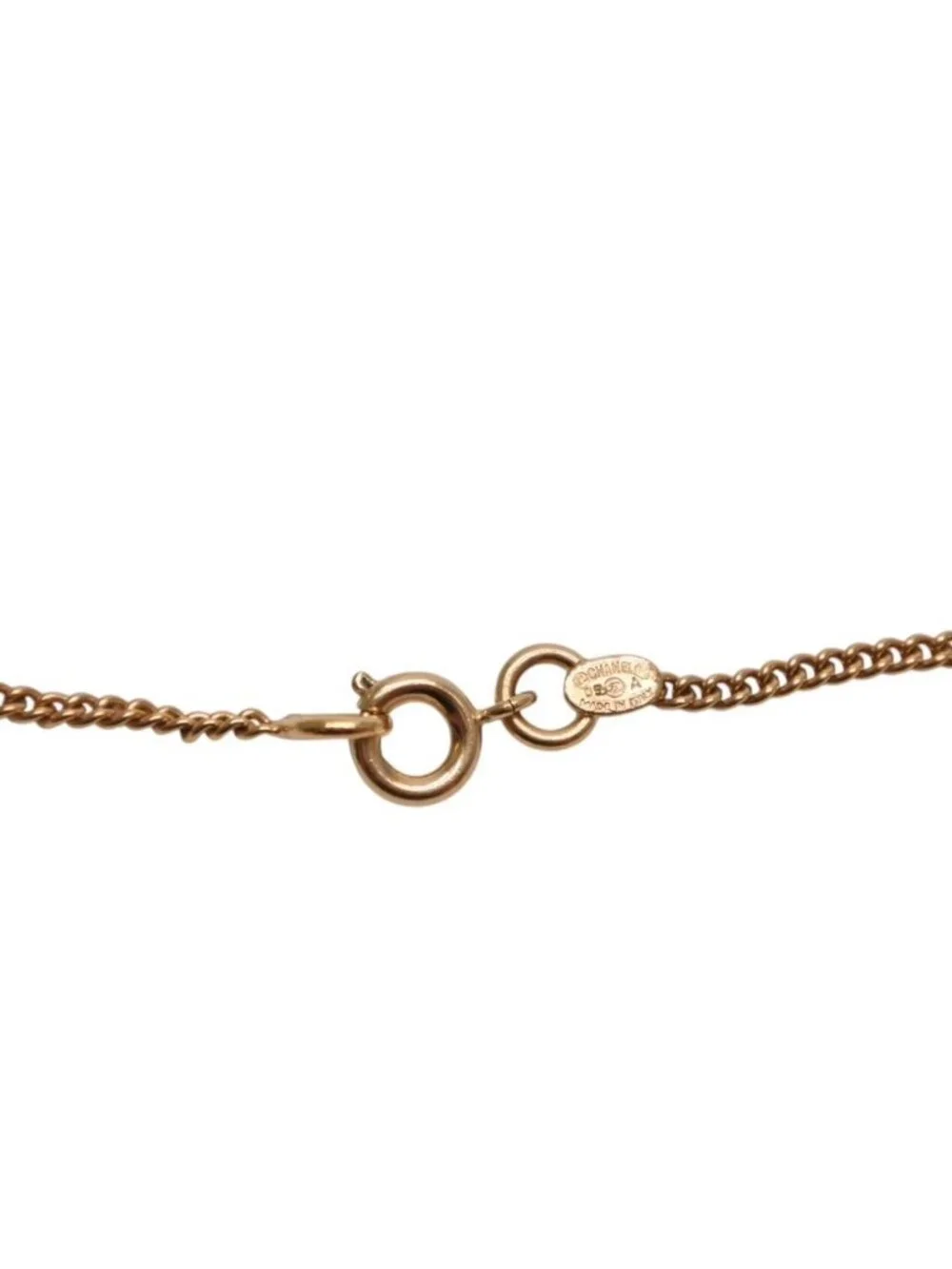 Chanel Necklace Double Sided CC Logo Brown Marble GD CC